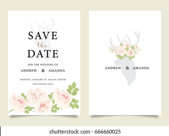 wedding invitation card template with text