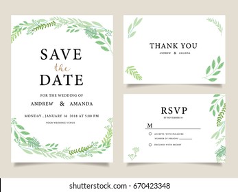 wedding invitation card template with text