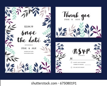 wedding invitation card template with text
