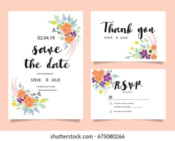 wedding invitation card template with text