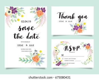 wedding invitation card template with text