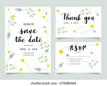 wedding invitation card template with text