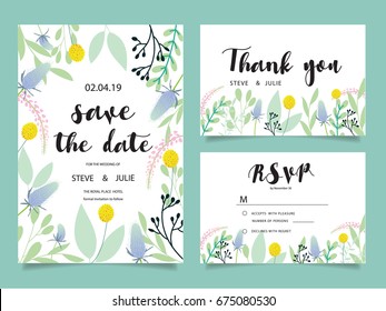 wedding invitation card template with text