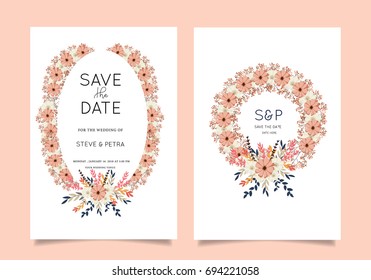 wedding invitation card template with text 