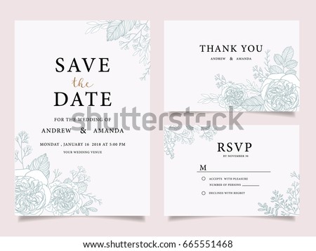 wedding invitation card template text のベクター画像素材