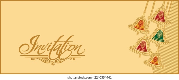  Wedding invitation card Template. Traditional Vector illustration.	
