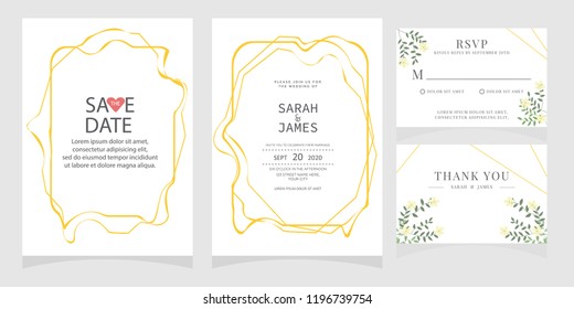 wedding invitation card template Vector illustration.