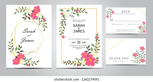 wedding invitation card template Vector illustration