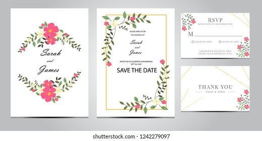 wedding invitation card template Vector illustration