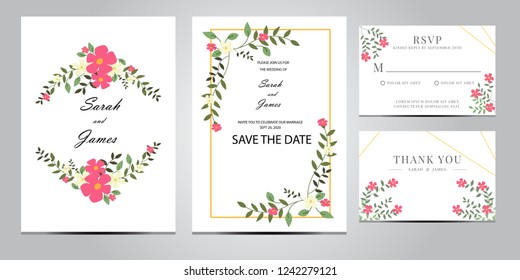 wedding invitation card template Vector illustration