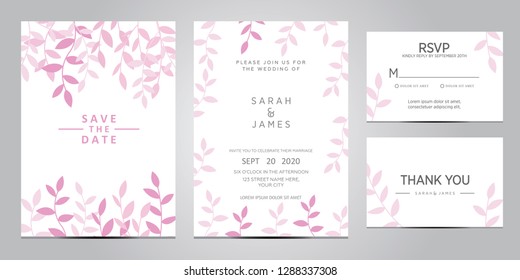 wedding invitation card template Vector illustration