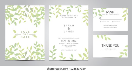 wedding invitation card template Vector illustration