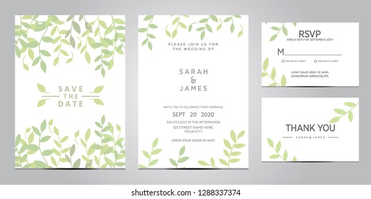 wedding invitation card template Vector illustration