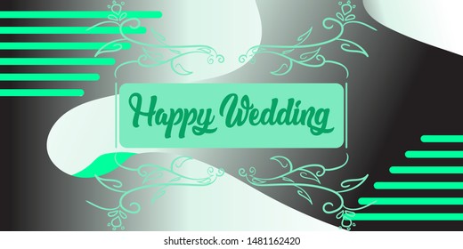 Wedding invitation card template. Vector 10 eps