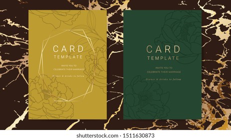 Wedding invitation card template.  Vector  Cards design for RSVP, Thank you card, Cover and poster design template.