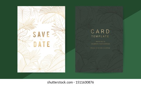 Wedding invitation card template.  Vector  Cards design for RSVP, Thank you card, Cover and poster design template.