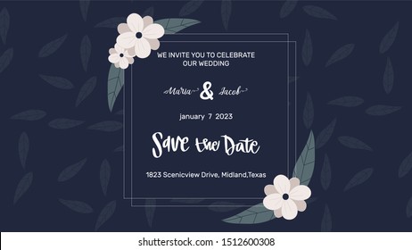 wedding invitation card template Vector