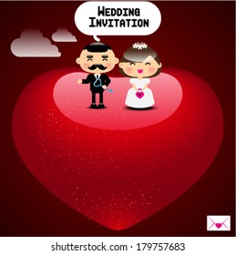 wedding invitation card template vector illustration