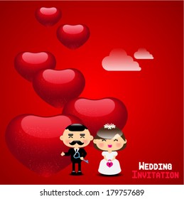 wedding invitation card template vector illustration