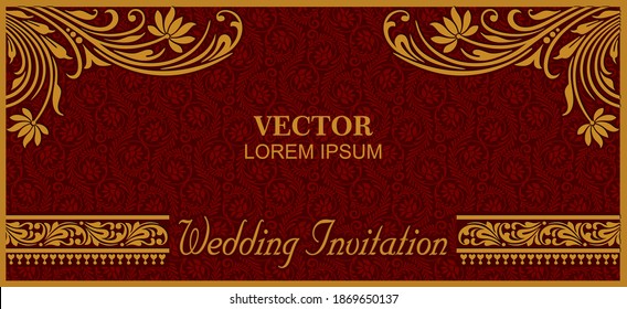 Wedding invitation card template. Vector design.