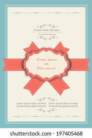 wedding invitation card template vector
