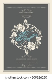 wedding invitation card template vector