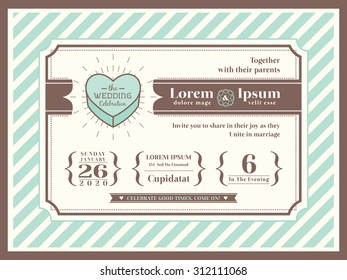 wedding invitation card template vector illustration