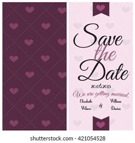Wedding invitation card template. Vector art.