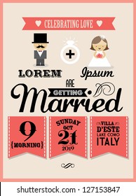 wedding invitation card template vector/illustration