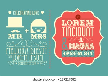 wedding invitation card template vector/illustration