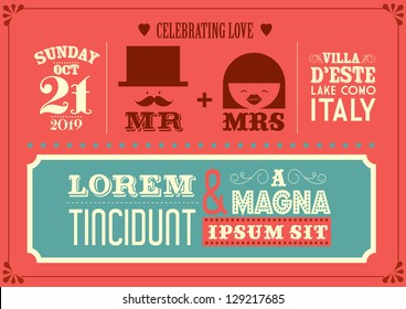 wedding invitation card template vector/illustration