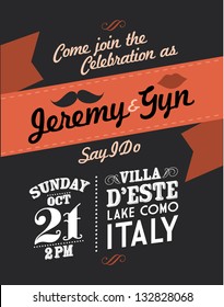 wedding invitation card template vector/illustration
