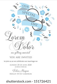 wedding invitation card template vector/illustration