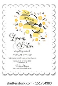 wedding invitation card template vector/illustration