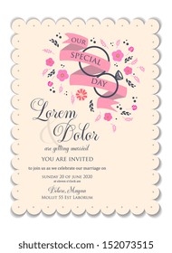 wedding invitation card template vector/illustration
