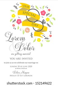 wedding invitation card template vector/illustration