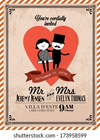 wedding invitation card template vector/illustration