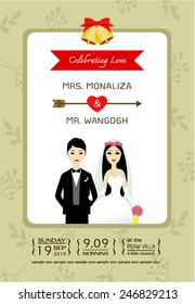 wedding invitation card template vector/illustration