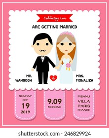 wedding invitation card template vector/illustration 