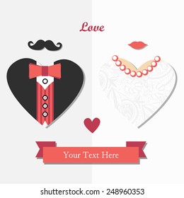 wedding invitation card template vector/illustration