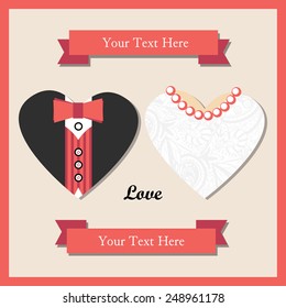 wedding invitation card template vector/illustration