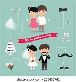 Wedding invitation card template vector/illustration