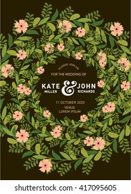 wedding invitation card template vector/illustration