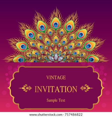 Wedding Invitation Card Templates Gold Patterned Stock Vector Wedding Invitation Card Templates With Gold Patterned And Crystals On Background Color