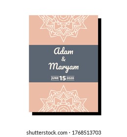 Wedding Invitation card templates with mandala ornaments