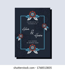 Wedding Invitation card templates with mandala ornaments