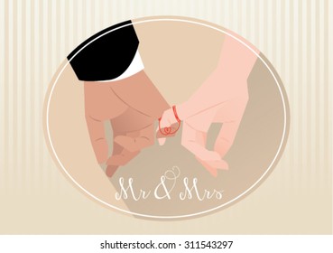 Wedding invitation card - tied the knot