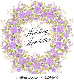 Wedding invitation or card with tropical floral background. Greeting postcard in grunge retro vector Elegance pattern with flower rose illustration vintage style Valentine's day card Luau Aloha