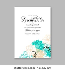 Wedding  invitation or card  with tropical floral background. Greeting postcard in grunge retro vector Elegance pattern with flower rose  illustration vintage style Valentine's day card Luau Aloha 