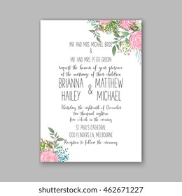 Wedding invitation or card with tropical floral background. Greeting postcard in grunge retro vector Elegance pattern with flower rose illustration vintage style Valentine's day card Luau Aloha